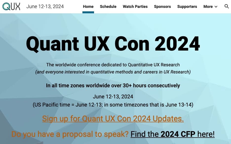The CFP is open for Quant UX Con 2024